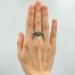 Enchanted Gothic Peridot Ring with Leaf Motif