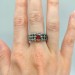 Bold Gothic Ring with Interwoven Chains and Garnet
