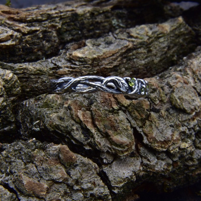 Vine of Eternity: Gothic Sterling Silver Band Ring