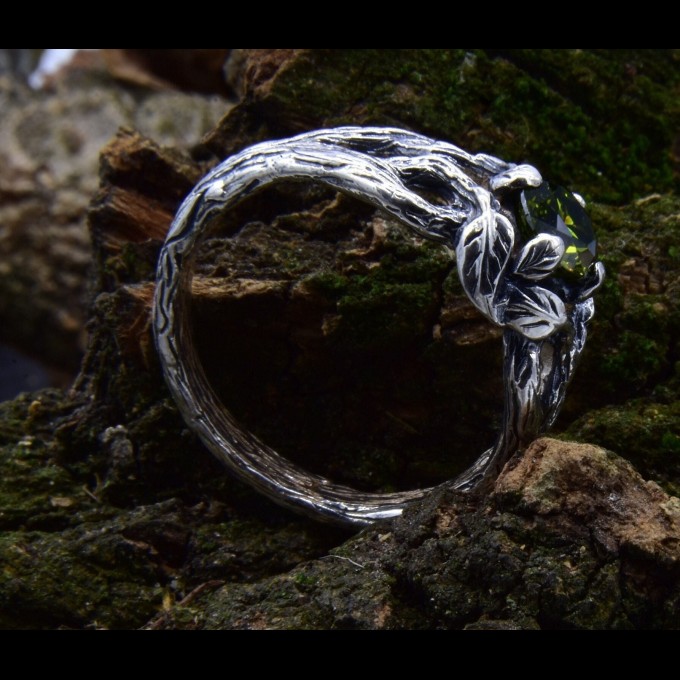 Pagan Men's Wedding Ring with Nature Theme