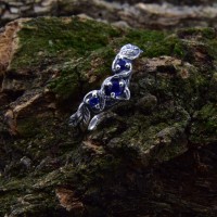 Branch & Leaf Silver Nature Wedding Band for Woman, Woodland Style Unique Promise Ring, Forest Inspired Vintage Style Ring, Fantasy Jewelry