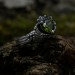 Unique Silver Ring with Vibrant Green Peridot Gemstone