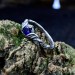 Waves of Eternity: Gothic Sterling Silver Ring with Royal Sapphire