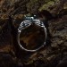 Unique Silver Ring with Emerald Gemstone and Dragon Claw Design