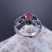 Garnet Bloom: Sterling Silver Ring with a Radiant Scarlet Gem