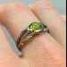 Gothic Silver Ring with Emerald and Branch Design