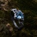 Waves of Serenity: Gothic Sterling Silver Ring with Aquamarine Gemstone