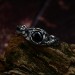 Gothic Ring of Shadows with Black Onyx Gemstone|Unique Floral Magic Wedding Ring for Women