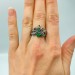 Twisted Vine Silver Ring Set with Emerald Stones