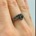 Dark Silver Ring with Black Obsidian Gemstone