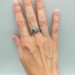Gothic Silver Ring with Dragonfly and Blue Topaz