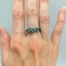 Elegant Gothic Butterfly Ring with Aquamarines