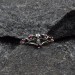 Gothic Silver Ring with Ruby-Studded Cross Design
