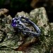 Handcrafted Silver Ring with Twisted Branch Motif and Amethyst | Fantasy Forest Witchy Wedding Band, Estate Jewelry for Women