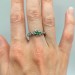 Gothic Silver Ring with Emerald and Floral Design