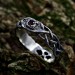 Gothic Silver Ring Embellished with Blood Red Garne