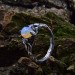 Gothic Silver Ring with a Mystical Opal