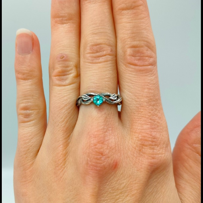 Azure Flame Silver Ring with Blue Topaz