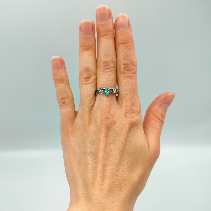 Azure Flame Silver Ring with Blue Topaz