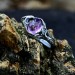 Gothic Amethyst Ring with Enchanted Floral Motif