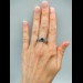 Silver Ring with Sapphire and Intricate Floral Design