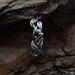 Gothic Garnet Ring with Twisting Nature Motif