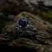 Twilight Majesty: Gothic Sterling Silver Ring with a Regal Sapphire