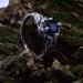 Celestial Grace: Gothic Sterling Silver Ring with Deep Blue Sapphire