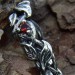 Gothic Garnet Ring with Twisting Nature Motif