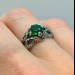 Intricate Silver Ring with Sapphire Gemstone