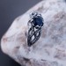 Embrace of the Night: Gothic Sterling Silver Ring with Deep Sapphire