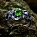 Gothic Dragon Ring with Enchanted Peridot Gemstone.