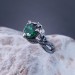 Forest Majesty: Sterling Silver Ring with a Radiant Emerald