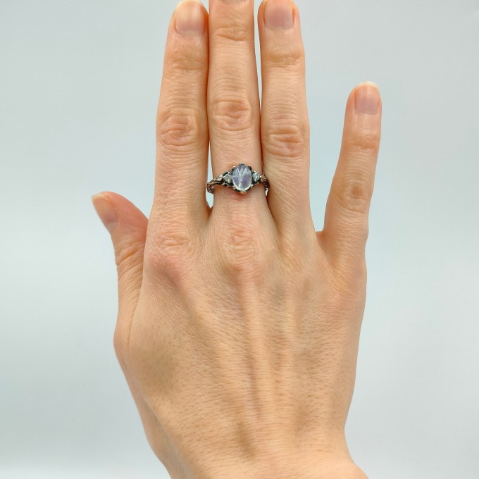 Gothic Moonstone Ring with Intricate Lunar Design| Ring for Women