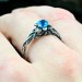 legant Gothic Ring with Aquamarine Gemstone