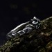 Delicate Braided Twig Engagement Ring – Nature Floral Oxidized Emerald Wedding Jewelry