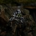 Forest Chevron Twig and Leaf Ring with Peridot for Engagement