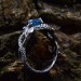 Stunning Aquamarine Ring with Intricate Gothic Silver Design