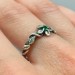 Gothic Silver Ring with Emerald and Subtle Vines