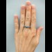 Celestial Band: Gothic Sterling Silver Ring with Sapphire Gemstones