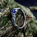 Waves of Eternity: Gothic Sterling Silver Ring with Royal Sapphire