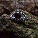 Black Onyx Gothic Ring – Mystical Silver Statement Jewelry