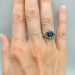 Gothic Silver Ring with Deep Blue Sapphire – Dark Elegance
