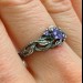 Whisper of Vines: Gothic Sterling Silver Ring with Amethyst Accent