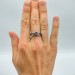 Gothic Floral Ring with Garnet Centerpiece
