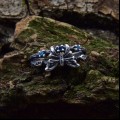 Dainty Aquamarine Ring with Vintage Flower Leaf – Unusual Nature-Inspired Engagement Ring