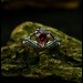 Crimson Red Garnet Ring – Gothic Silver Elegance