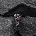 Gothic Silver Ring with Ruby-Studded Cross Design