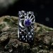 Celestial Amethyst Silver Ring with Garnet Accents
