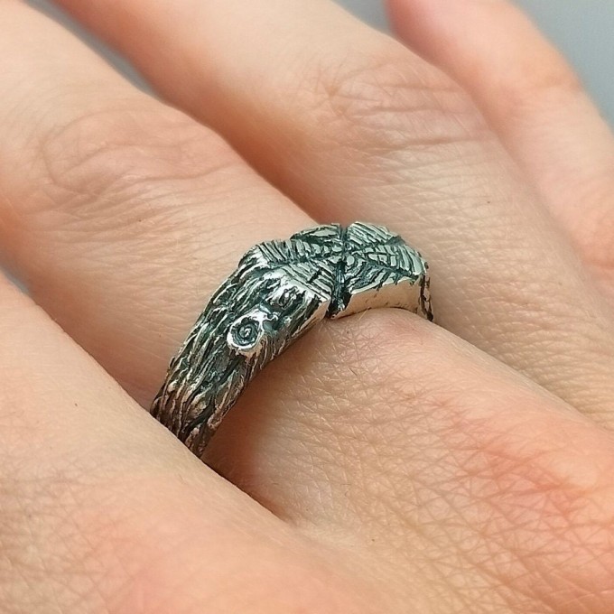 Roots of Eternity: Gothic Sterling Silver Ring with Branch Motif